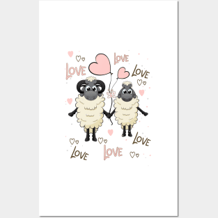 Valentines Sheep - Happy Valentine's day Posters and Art